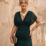 Robe maxi élégante pour fête avec décolleté en cœur