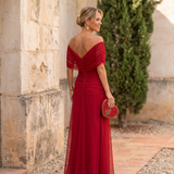 Robe maxi élégante pour fête avec décolleté en cœur