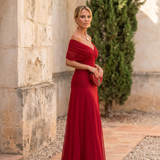Robe maxi élégante pour fête avec décolleté en cœur