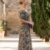 Robe maxi élégante pour fête avec décolleté en cœur