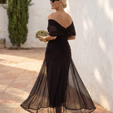 Robe maxi élégante pour fête avec décolleté en cœur