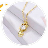 Collier de chat plaqué or avec zircon