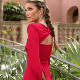 Robe Midi Élégante Rougeâtre