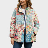 Karoline™ | Veste matelassée en patchwork de fleurs