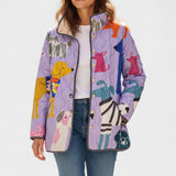 Ursel™ | Veste matelassée avec des chiens en lilas