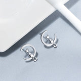 Boucles d'oreilles en argent sterling en forme de chat et de lune