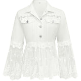 Susanne™ | Veste blanche avec volant ajouré