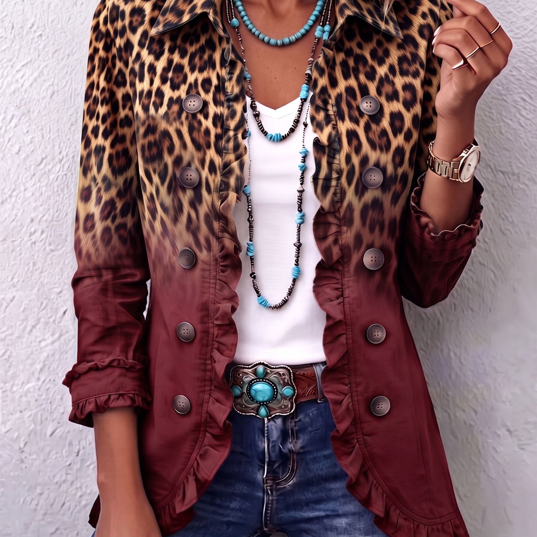 Barbara™ | Blazer dégradé léopard