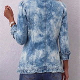 Kerstin™ | Blazer en bleu ciel avec effet tie-dye