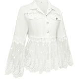 Susanne™ | Veste blanche avec volant ajouré
