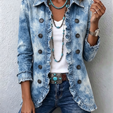 Kerstin™ | Blazer en bleu ciel avec effet tie-dye