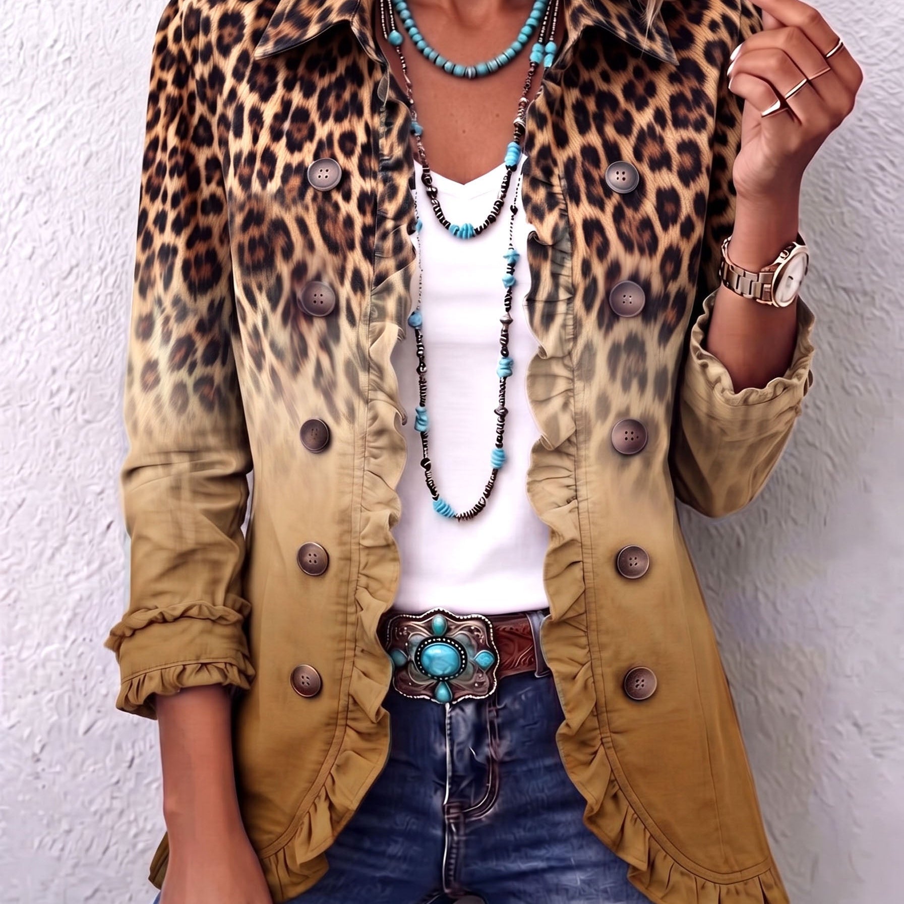 Barbara™ | Blazer dégradé léopard