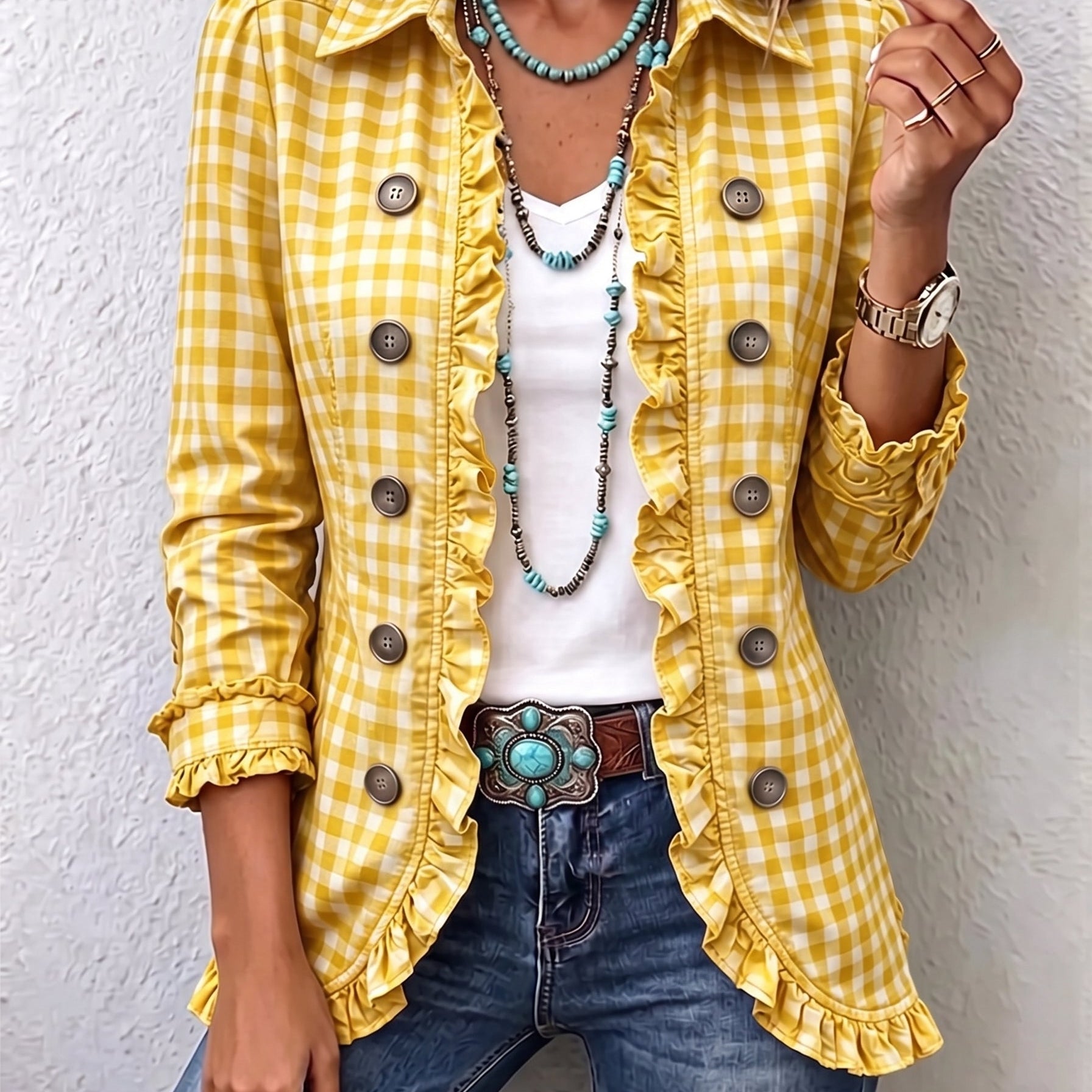 Elke™ | Blazer en vichy
