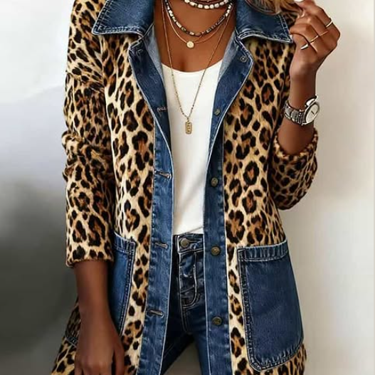 Regina™ | Veste longue avec imprimé léopard