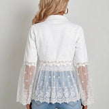 Susanne™ | Veste blanche avec volant ajouré