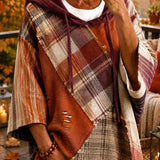 ADRIANA | SWEAT À CAPUCHE OVERSIZE EN PATCHWORK AUX TEINTES AUTOMNALES