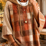 SIMONA | HOODIE OVERSIZE EN PATCHWORK AUX TEINTES AUTOMNALES