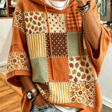 CORINA | HOODIE OVERSIZE PATCHWORK FEUILLES D'AUTOMNE