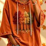 MARIA | SWEAT À CAPUCHE OVERSIZE IMPRIMÉ AUTOMNAL