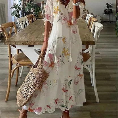 Michaela - Robe Boho avec couverture du ventre